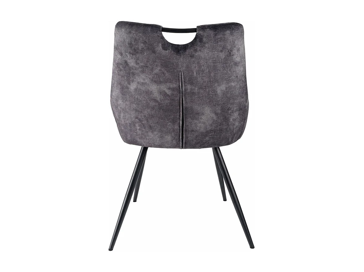 Lot 2 chaises en velours gris anthracite et pieds métal – BRANDY 2
