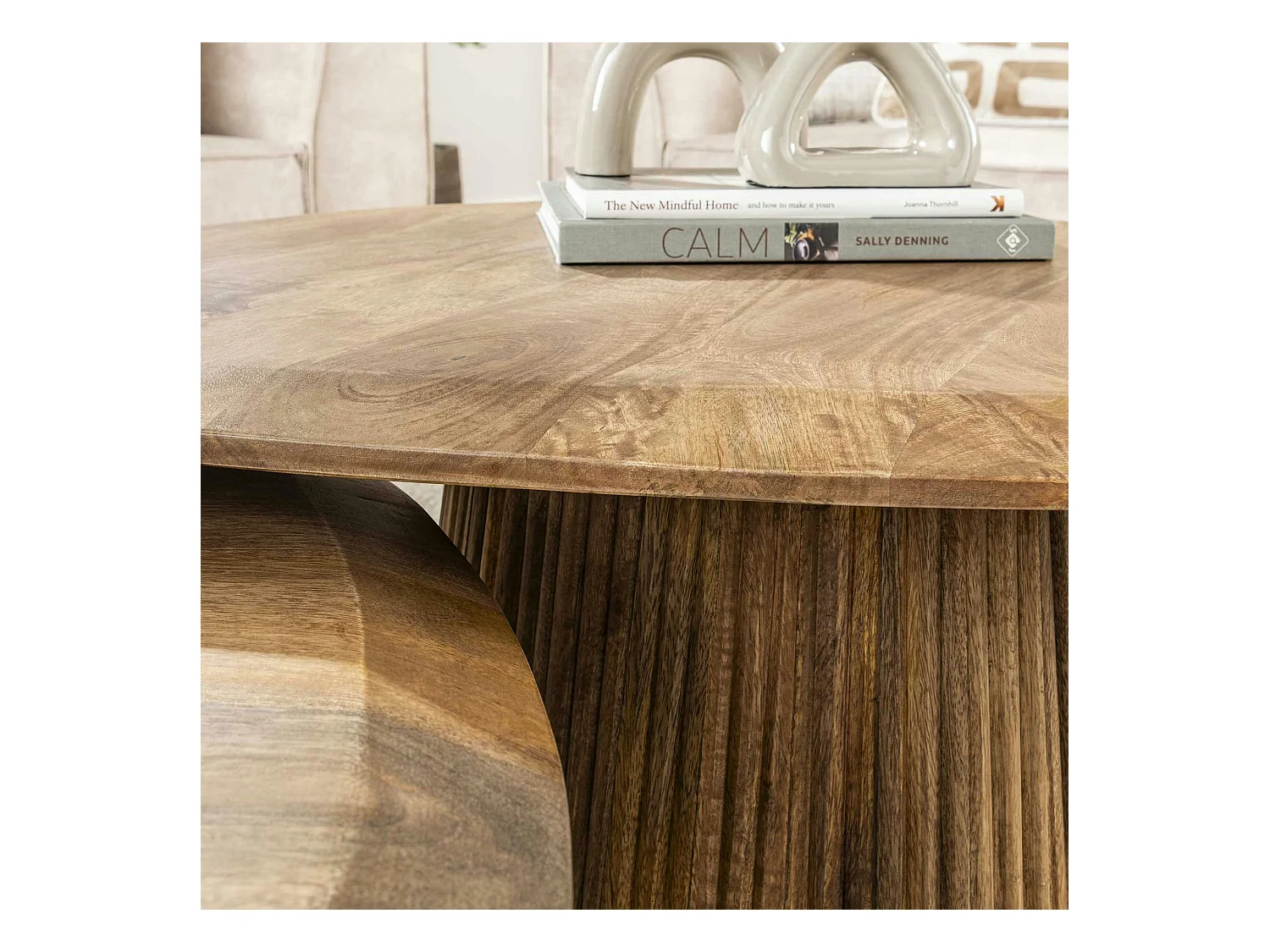 Table gigogne en bois de manguier avec plateau triangulaire (lot de 2) CREEK