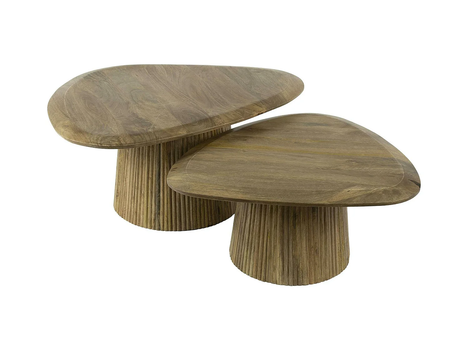 Table gigogne en bois de manguier avec plateau triangulaire (lot de 2) CREEK