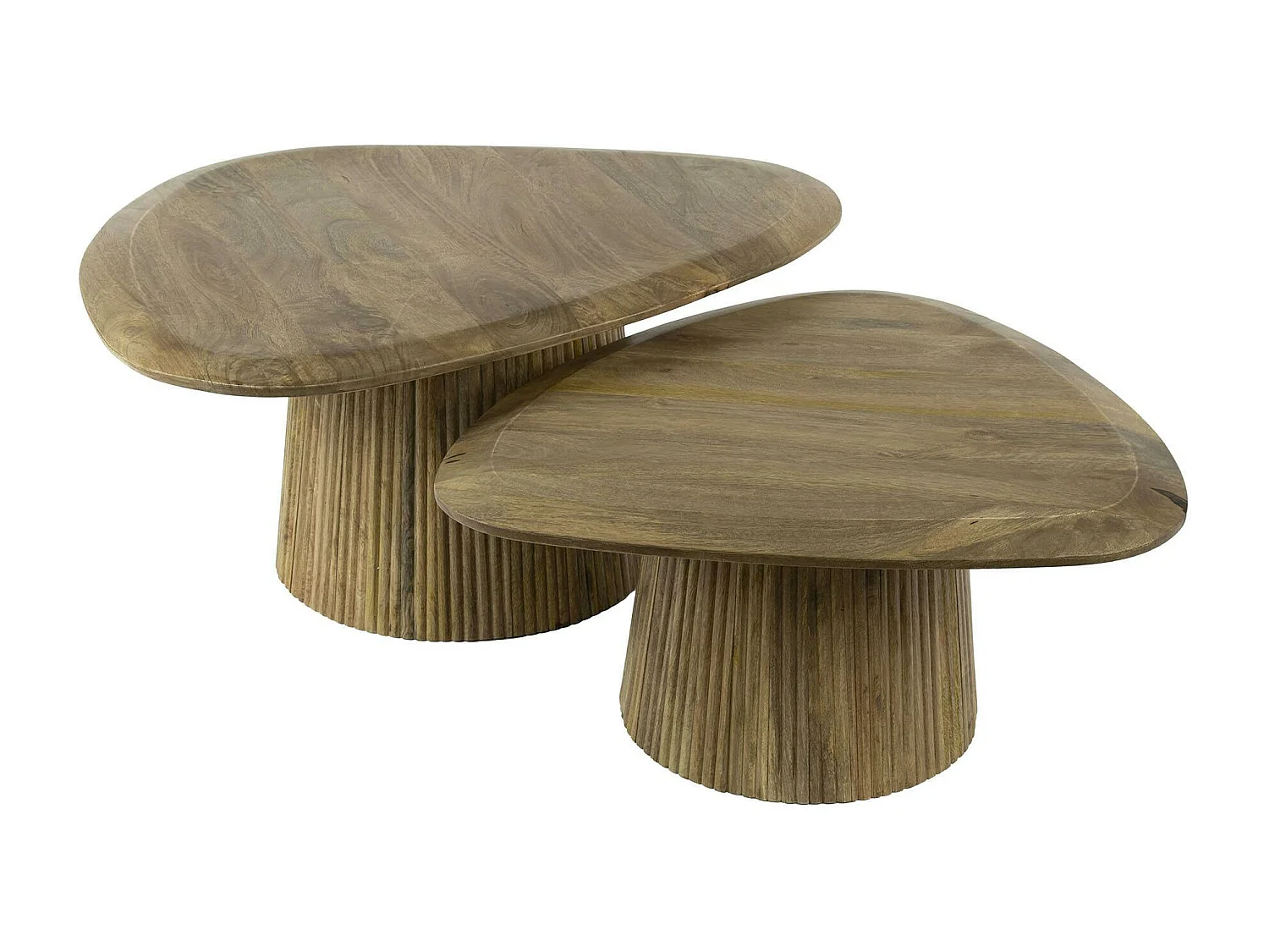 Table gigogne en bois de manguier avec plateau triangulaire (lot de 2) CREEK