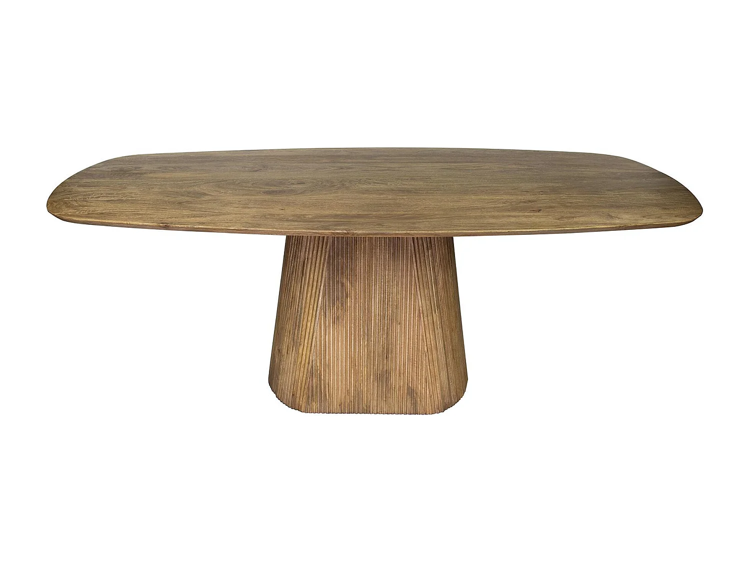 Table à manger rectangulaire avec pied central rainuré en bois de manguier 215 cm CREEK