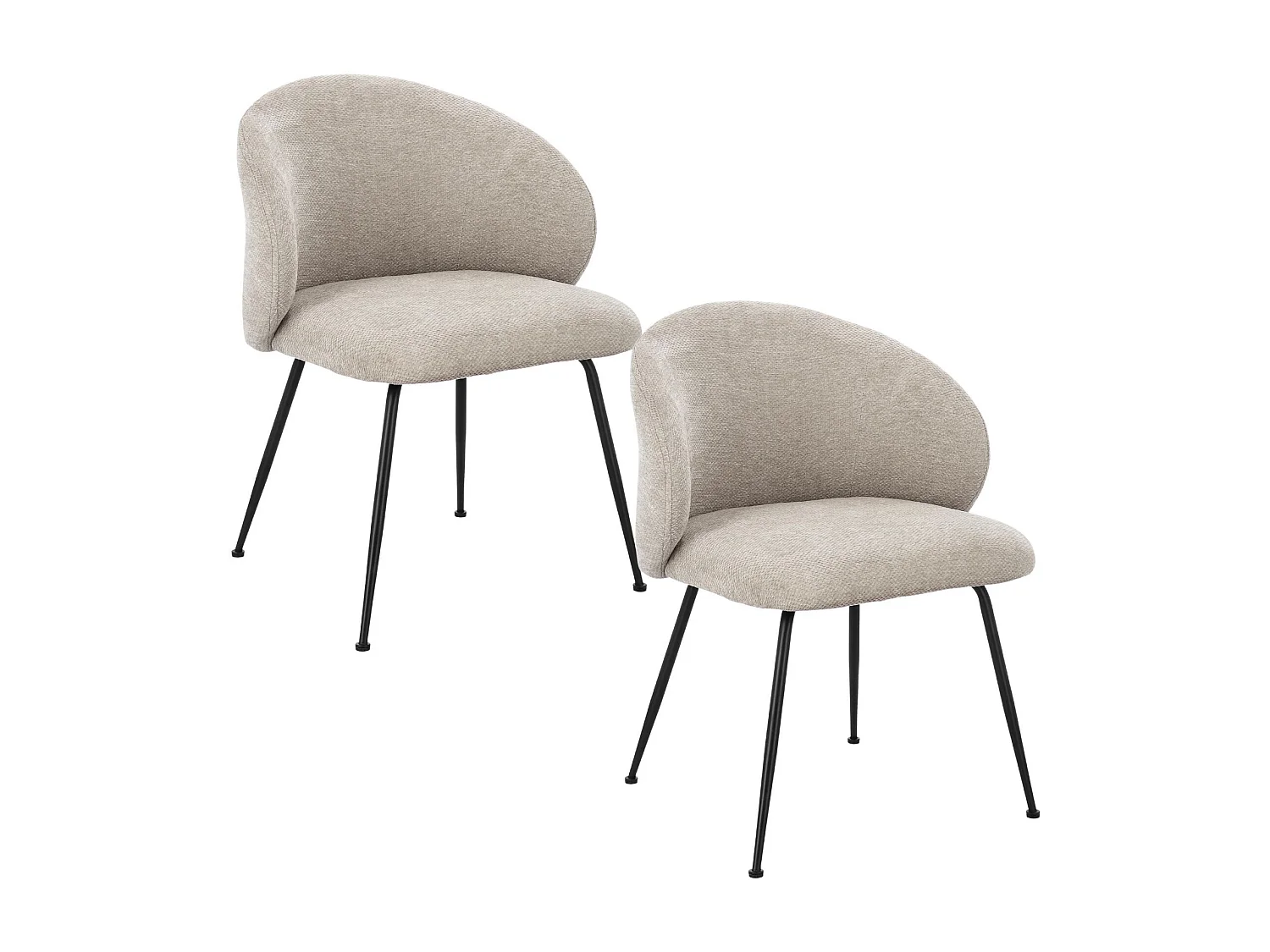 Chaises design de salle à manger en tissu chenille (lot de 2) - LOU