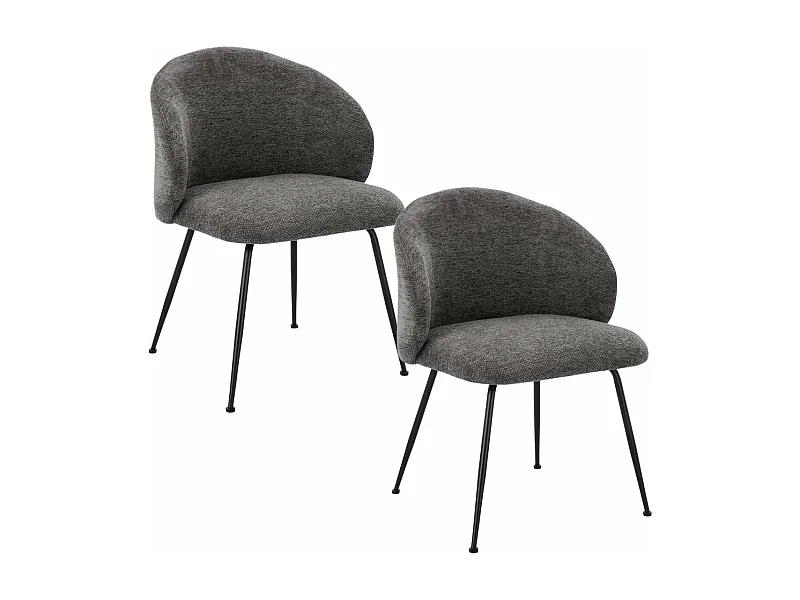 Chaises design de salle à manger en tissu chenille (lot de 2) - LOU