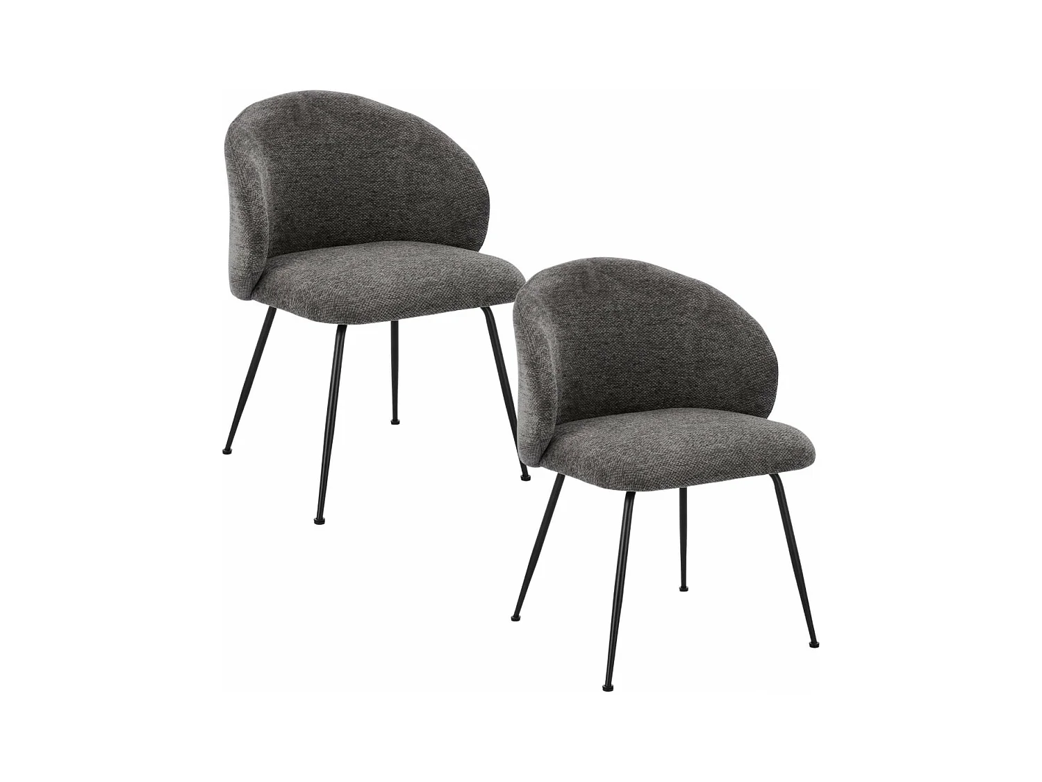 Chaises design de salle à manger en tissu chenille (lot de 2) - LOU