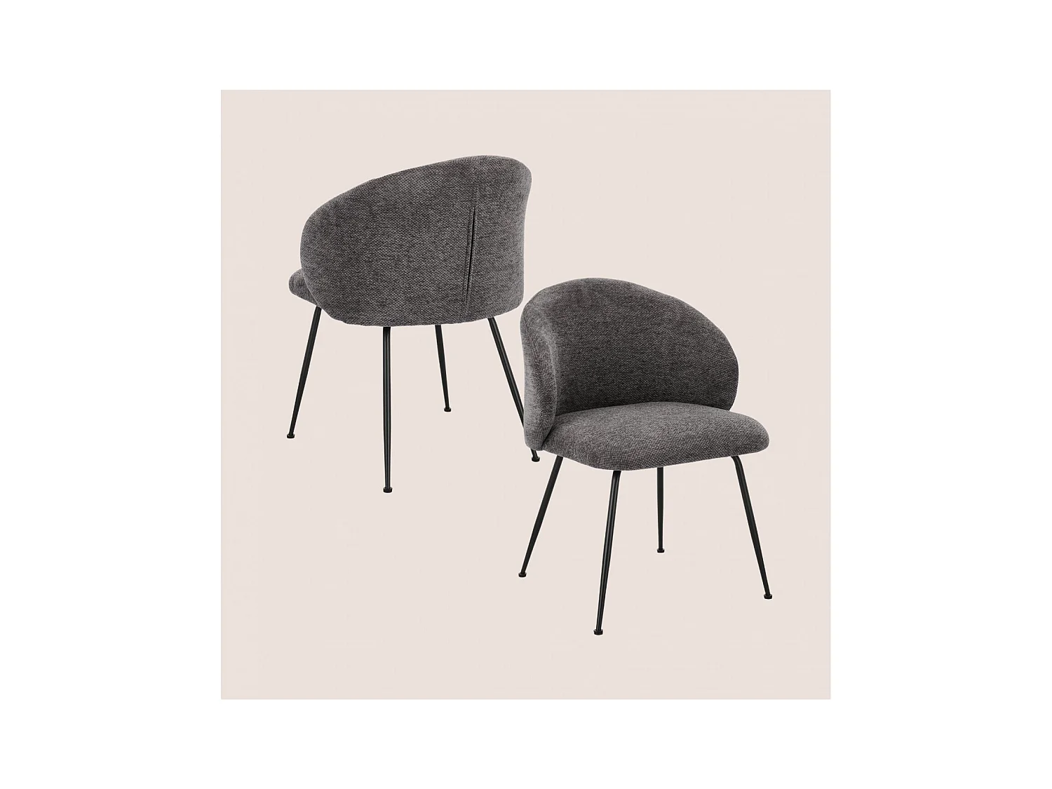 Chaises design de salle à manger en tissu chenille (lot de 2) - LOU