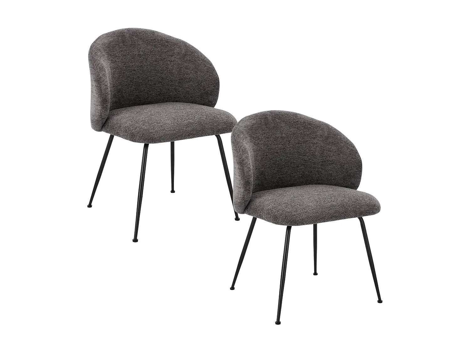 Chaises design de salle à manger en tissu chenille (lot de 2) - LOU