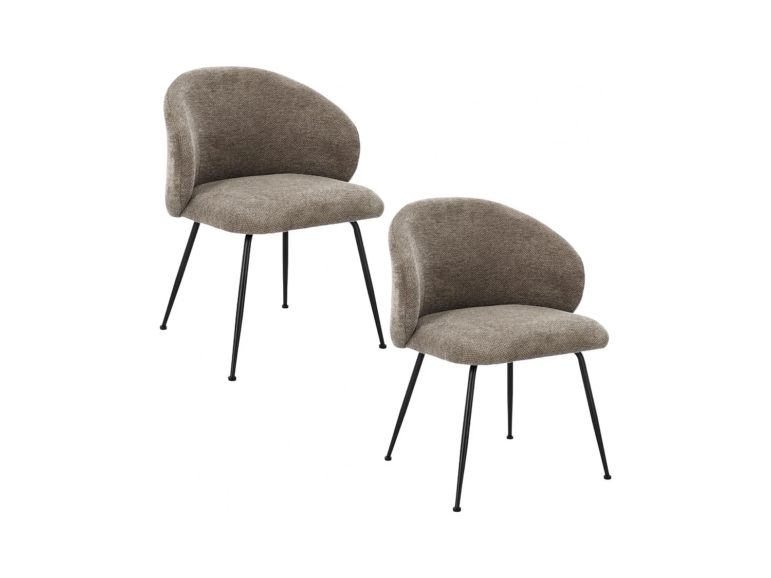 Chaises design de salle à manger en tissu chenille (lot de 2) - LOU