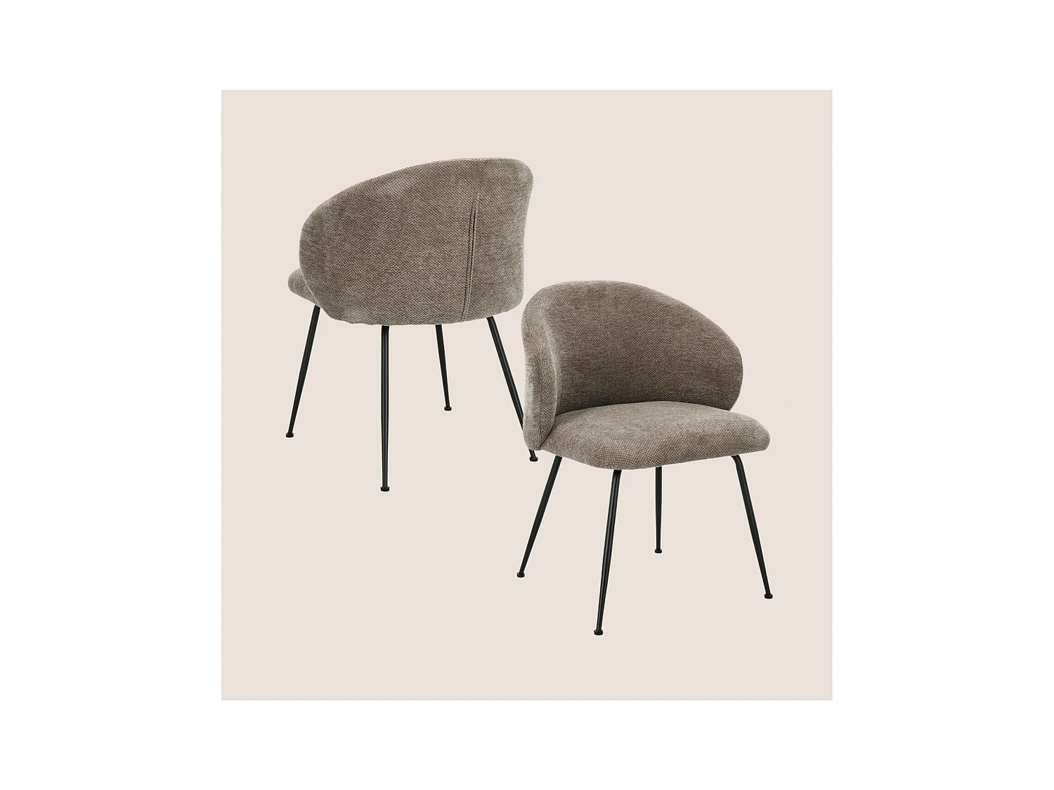 Chaises design de salle à manger en tissu chenille (lot de 2) - LOU