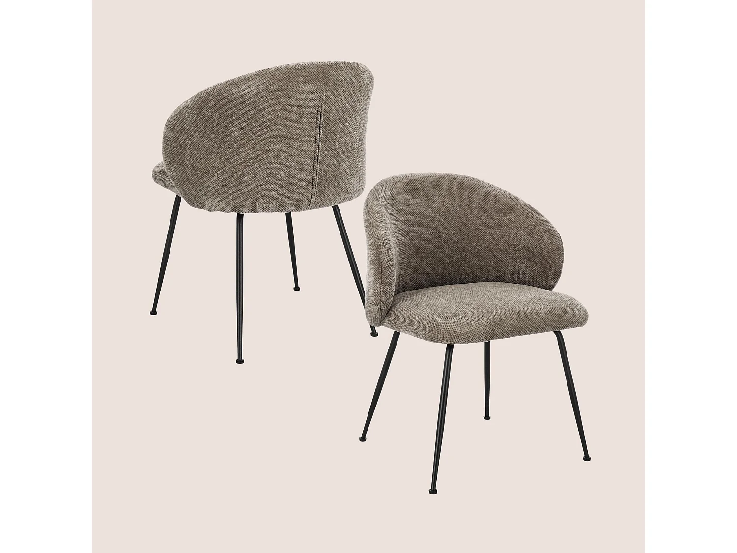 Chaises design de salle à manger en tissu chenille (lot de 2) - LOU