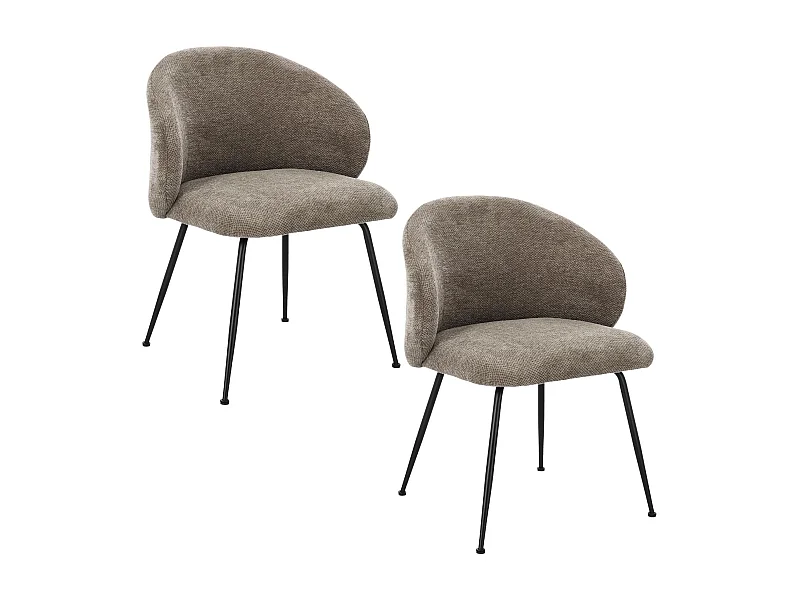 Chaises design de salle à manger en tissu chenille (lot de 2) - LOU