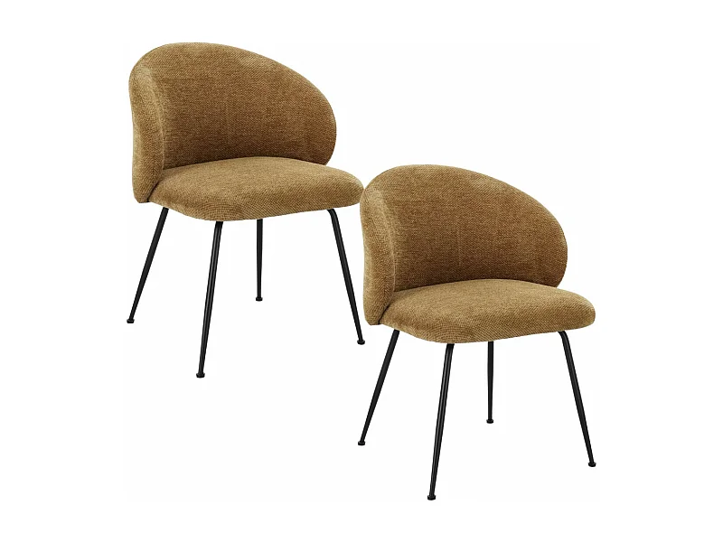 Chaises design de salle à manger en tissu chenille (lot de 2) - LOU