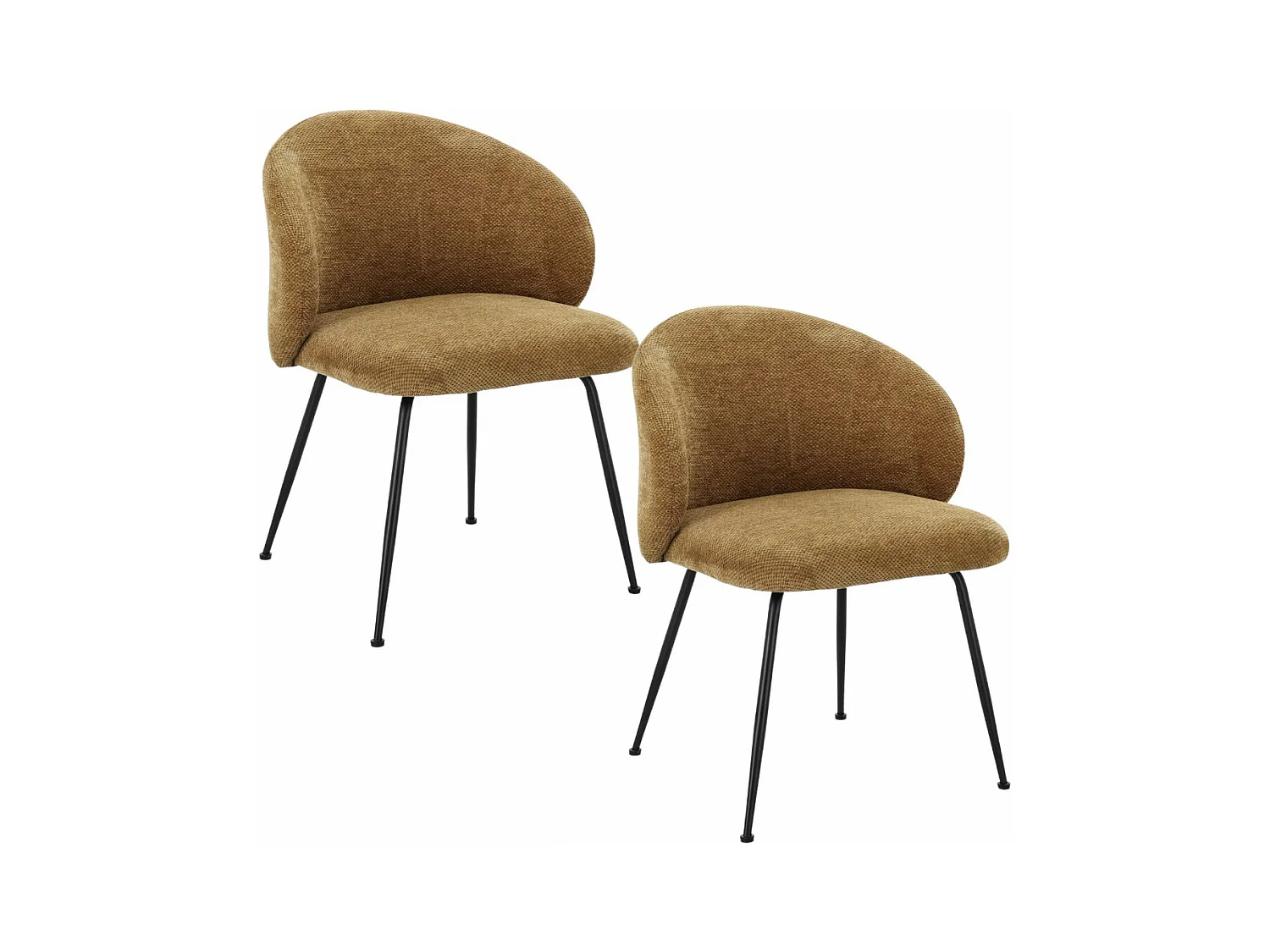 Chaises design de salle à manger en tissu chenille (lot de 2) - LOU