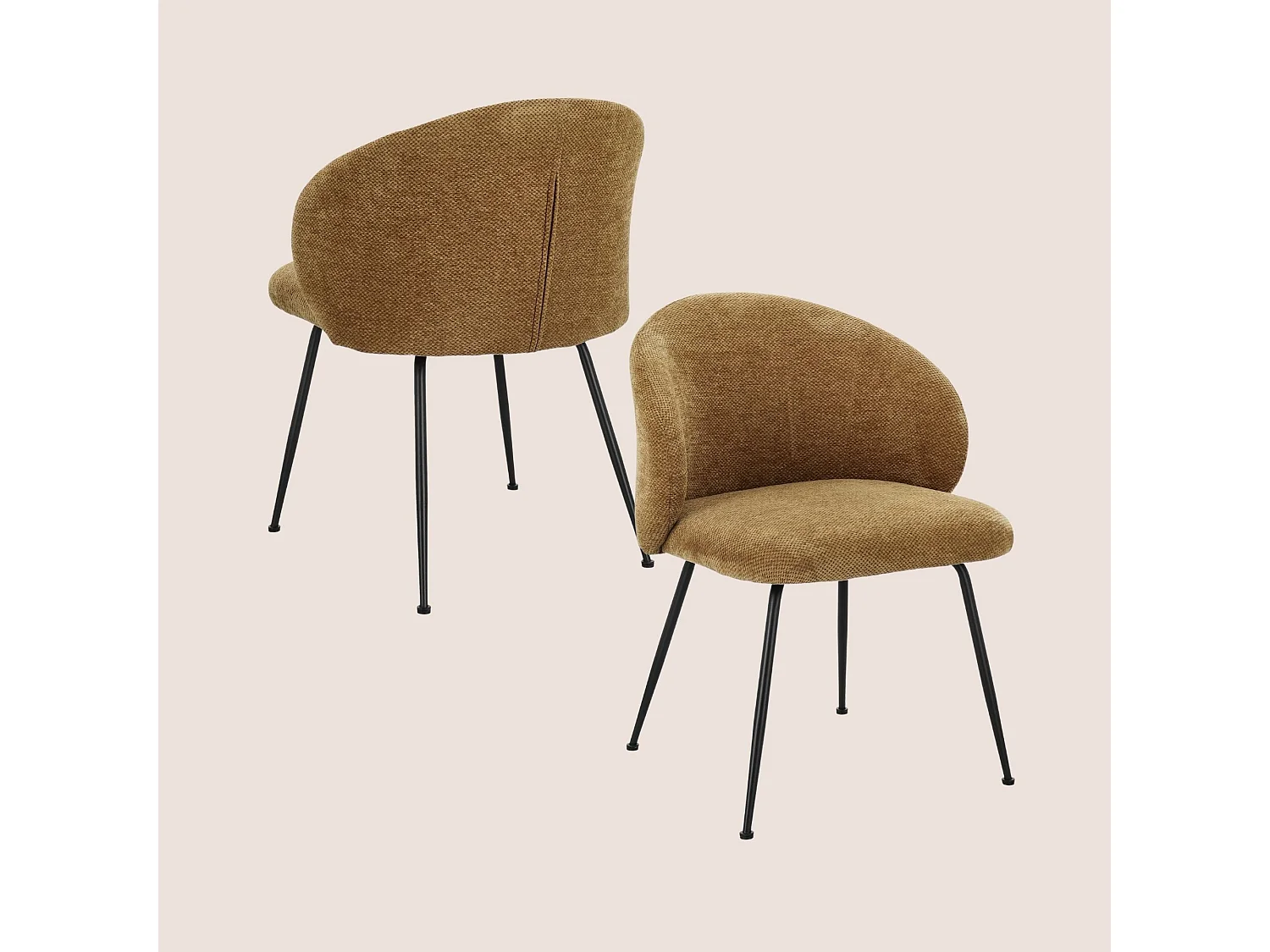 Chaises design de salle à manger en tissu chenille (lot de 2) - LOU