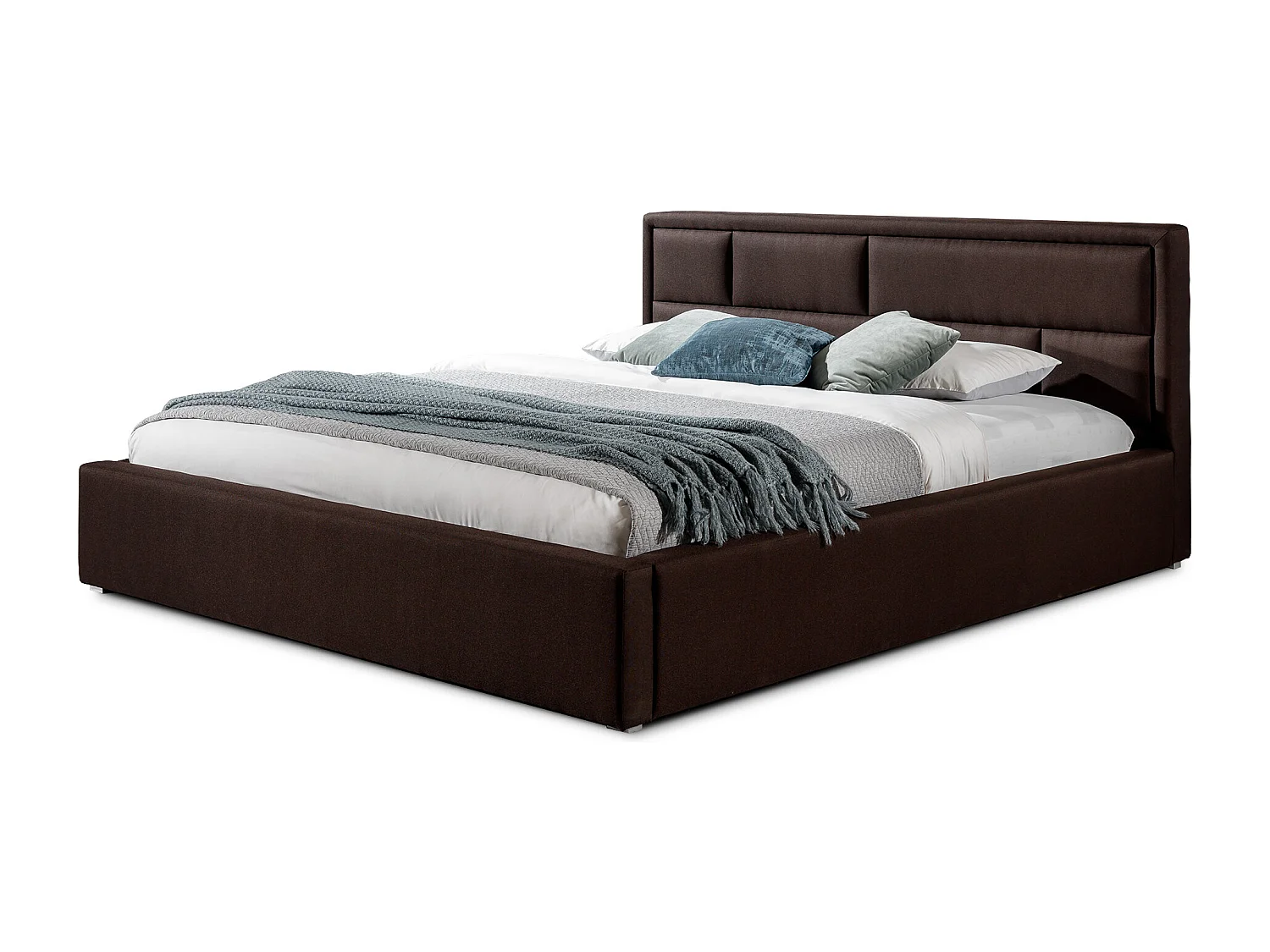 Letto Quadro M (160x200)/Tessuto-Marrone