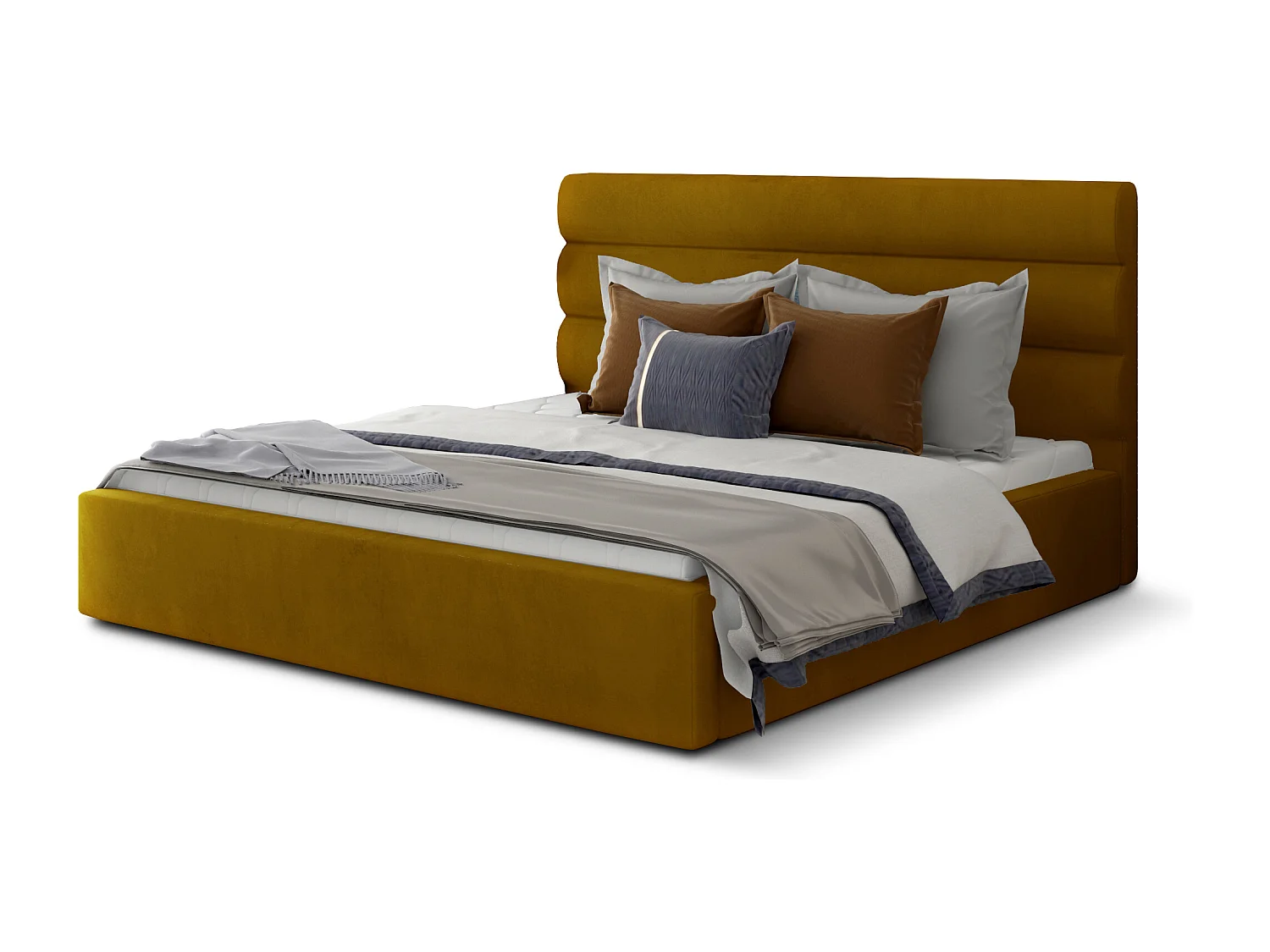 Lit Valia M (160x200)/Tissu-Jaune