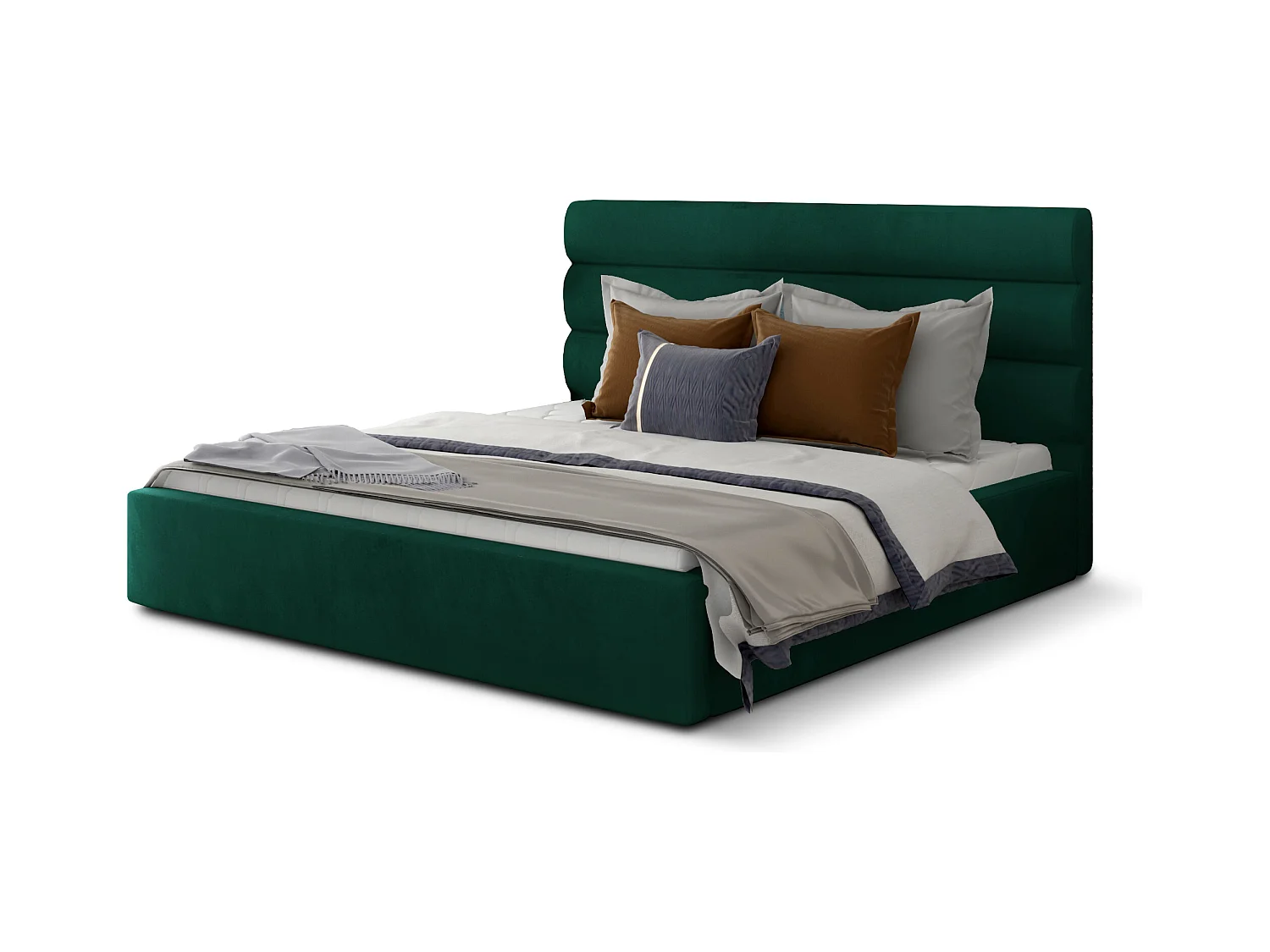 Lit Valia L (180x200)/Tissu-Vert