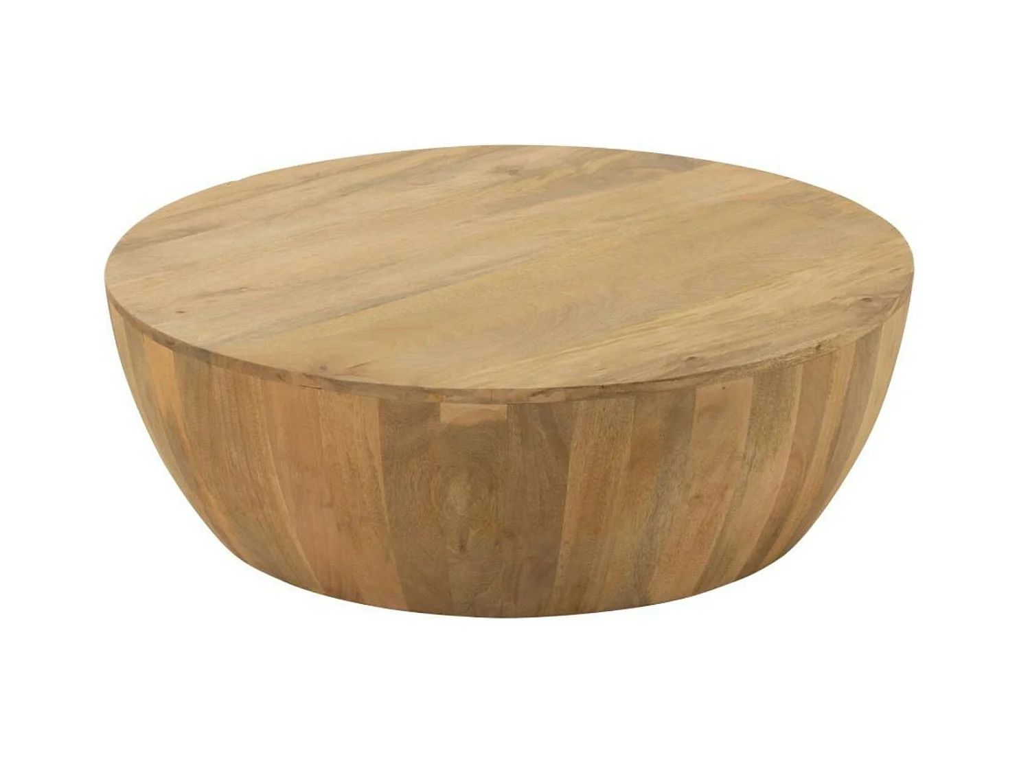 Table basse ronde en manguier naturel - CAMILA