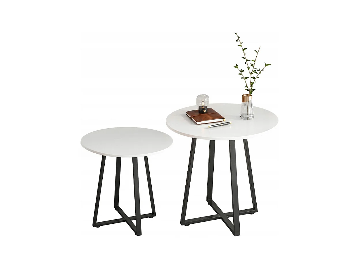 Salontafel, rond, industrieel, bank in woonkamer