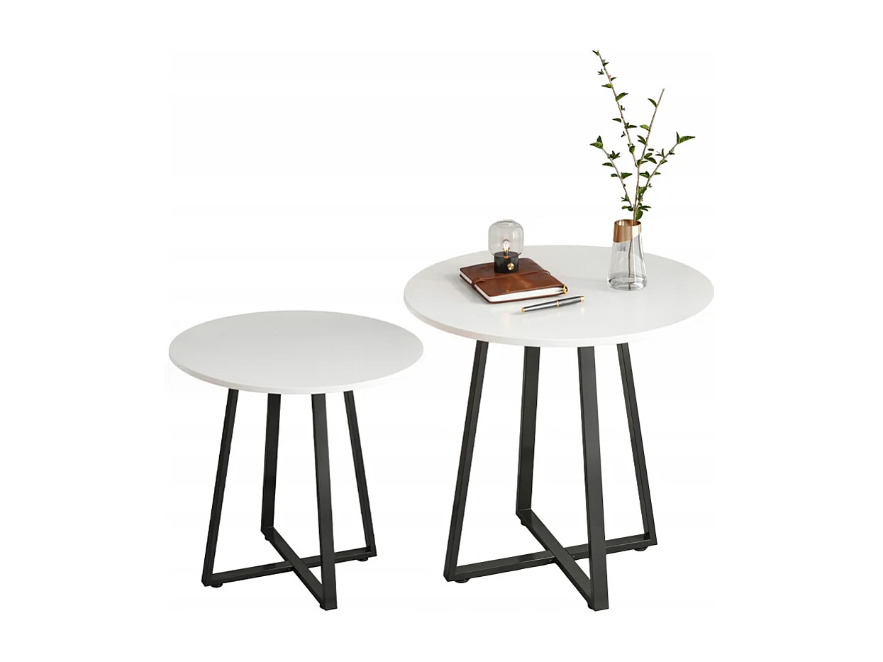 Stolik kawowy, okrągły, industrialny, ława do salonu