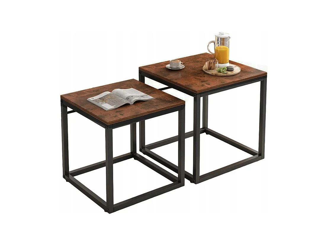 Tavolino, set di tavoli 2 in 1, loft, industriale
