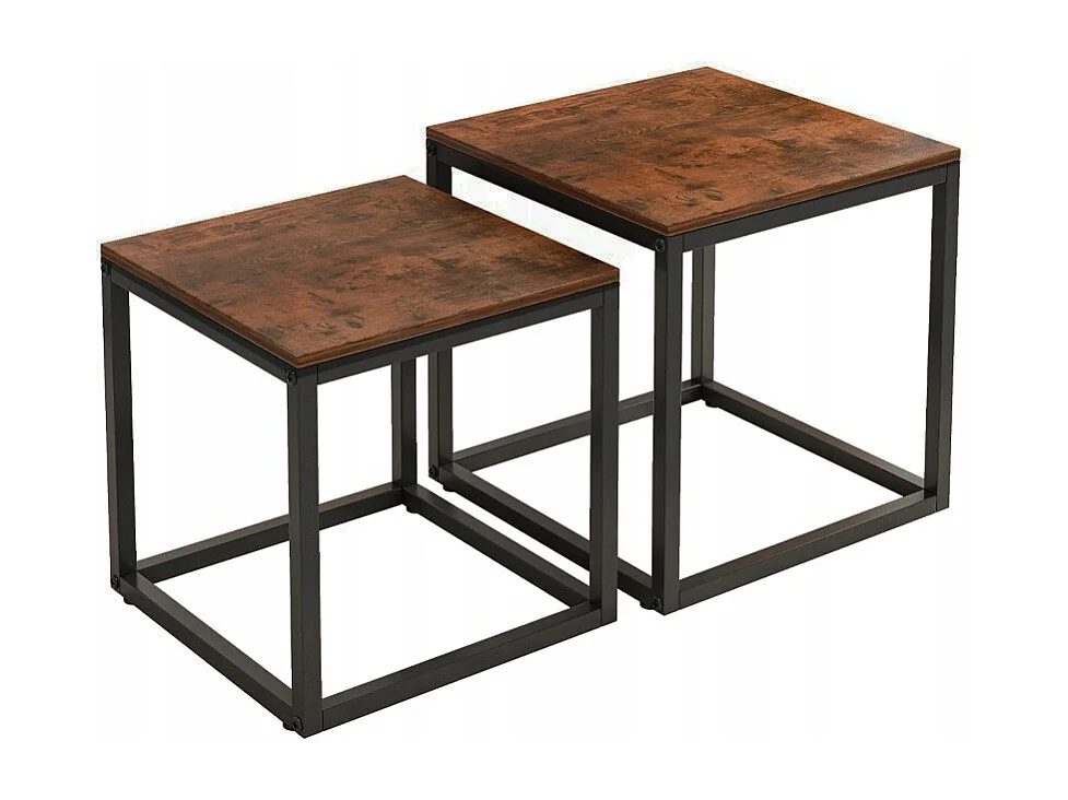 Tavolino, set di tavoli 2 in 1, loft, industriale