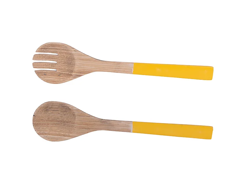 Couvert à salade Bambou jaune 27,5 cm