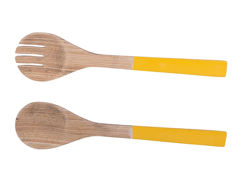 Couvert à salade Bambou jaune 27,5 cm