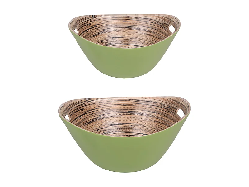 Set de 2 saladiers Bambou verts 30 et 25 cm