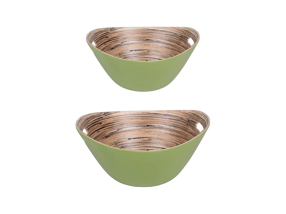 Set de 2 saladiers Bambou verts 30 et 25 cm