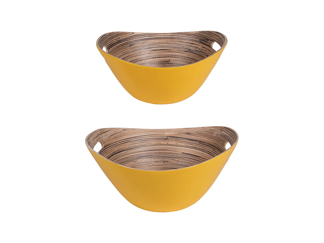 Set de 2 saladiers Bambou jaunes 30 et 25 cm