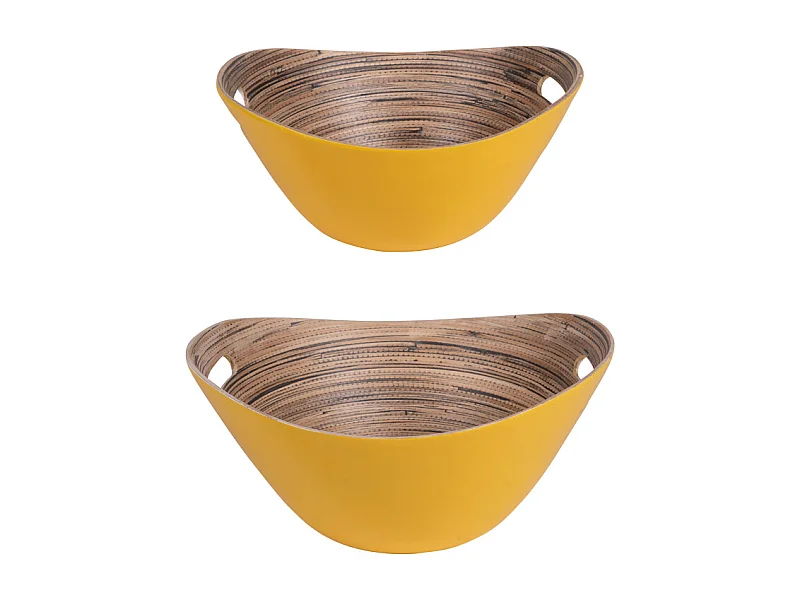 Set de 2 saladiers Bambou jaunes 30 et 25 cm