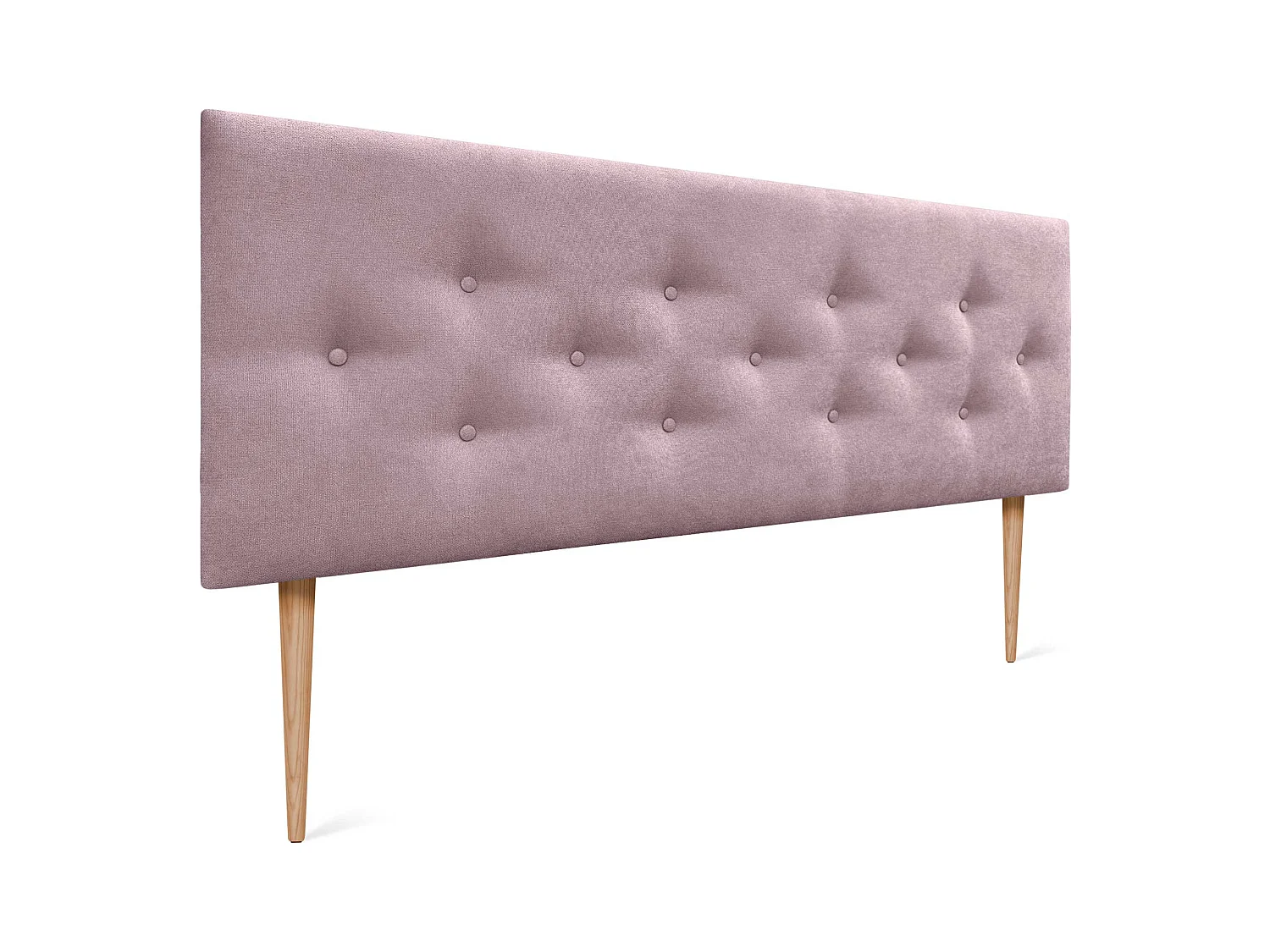 DHOME Tête de Lit en Tissu ACUALINE avec 3 Rangées Entrelacées de Boutons et Pieds Tête de Lit Capitonnée de Luxe(Salmón, 145cm)