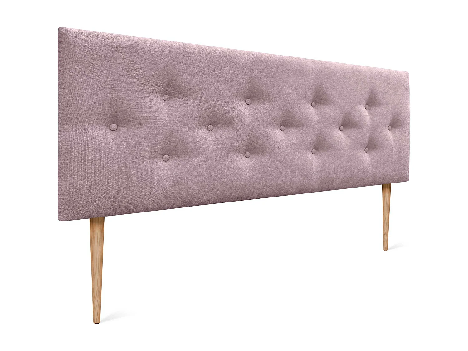 DHOME Tête de Lit en Tissu ACUALINE avec 3 Rangées Entrelacées de Boutons et Pieds Tête de Lit Capitonnée de Luxe(Rose, 160cm)