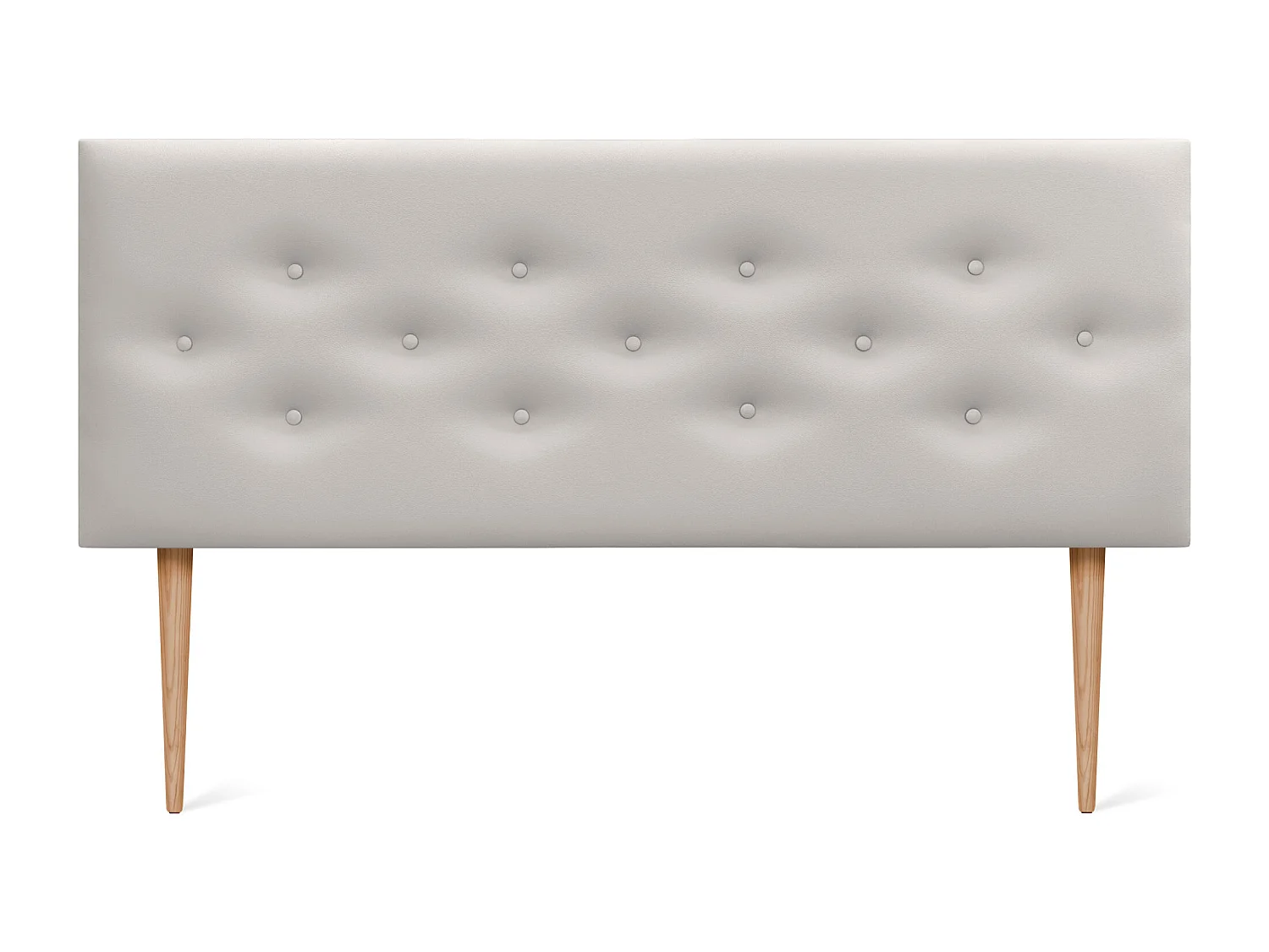 DHOME Tête de lit en simili cuir avec 3 rangées de boutons entrelacés Tête de lit rembourrée pour lit de luxe (Blanc, 160cm)