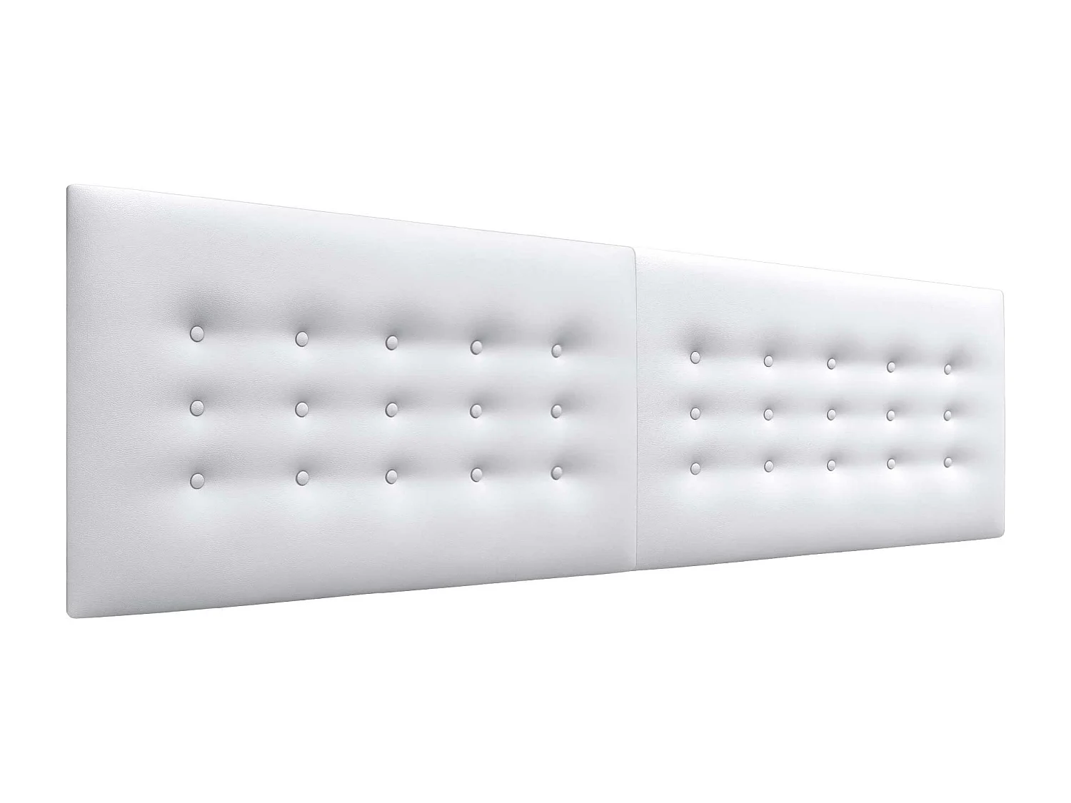 DHOME Tête de Lit en Similicuir avec 3 Rangées de Boutons Tête de Lit Rembourrée de Luxe (Blanc, 220cm (2 pièces))