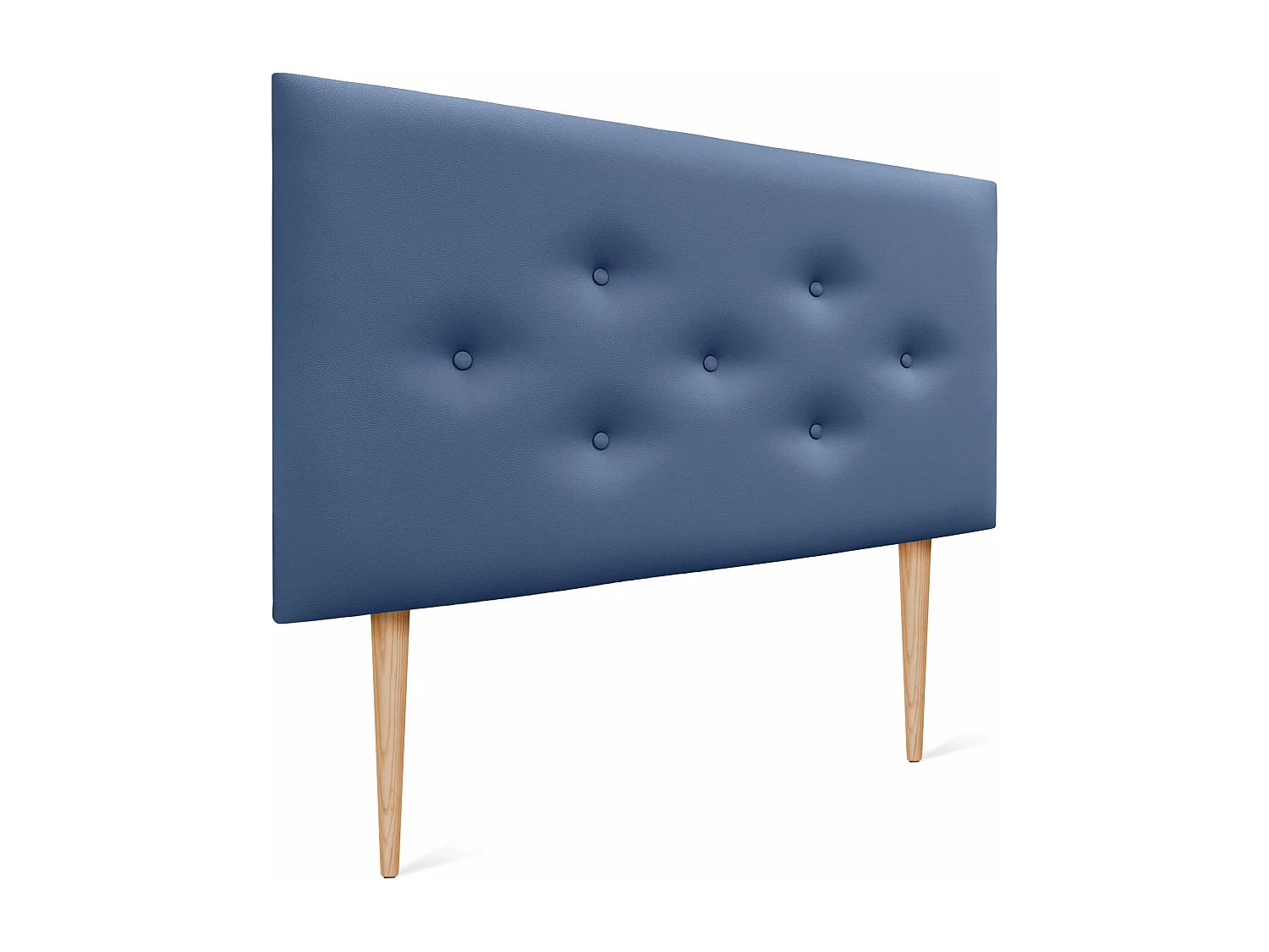 DHOME Testiera in ecopelle con 3 file di bottoni intrecciati Testiera imbottita per letto di lusso (Blu, 110cm)