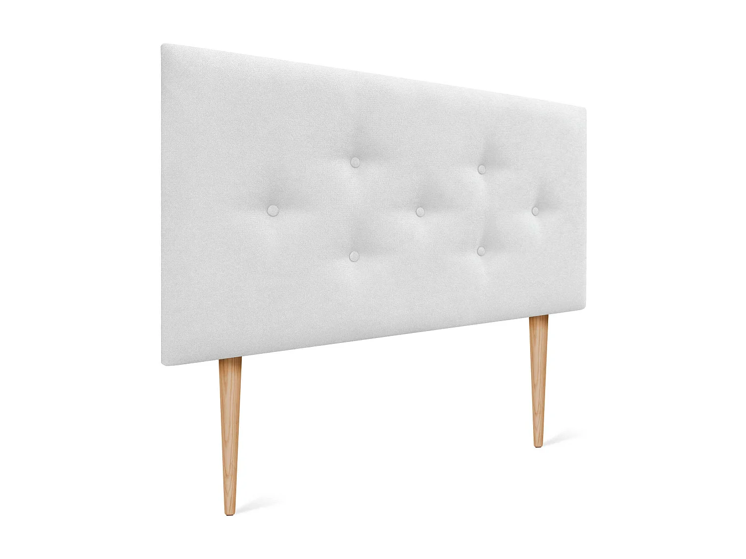 DHOME Tête de Lit en Tissu ACUALINE avec 3 Rangées Entrelacées de Boutons et Pieds Tête de Lit Capitonnée de Luxe(Blanc, 95cm)