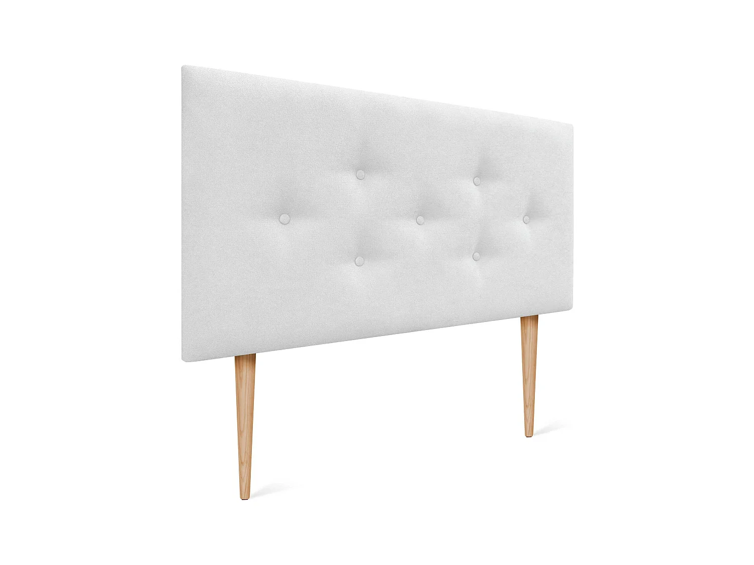 DHOME Tête de Lit en Tissu ACUALINE avec 3 Rangées Entrelacées de Boutons et Pieds Tête de Lit Capitonnée de Luxe(Blanc, 95cm)