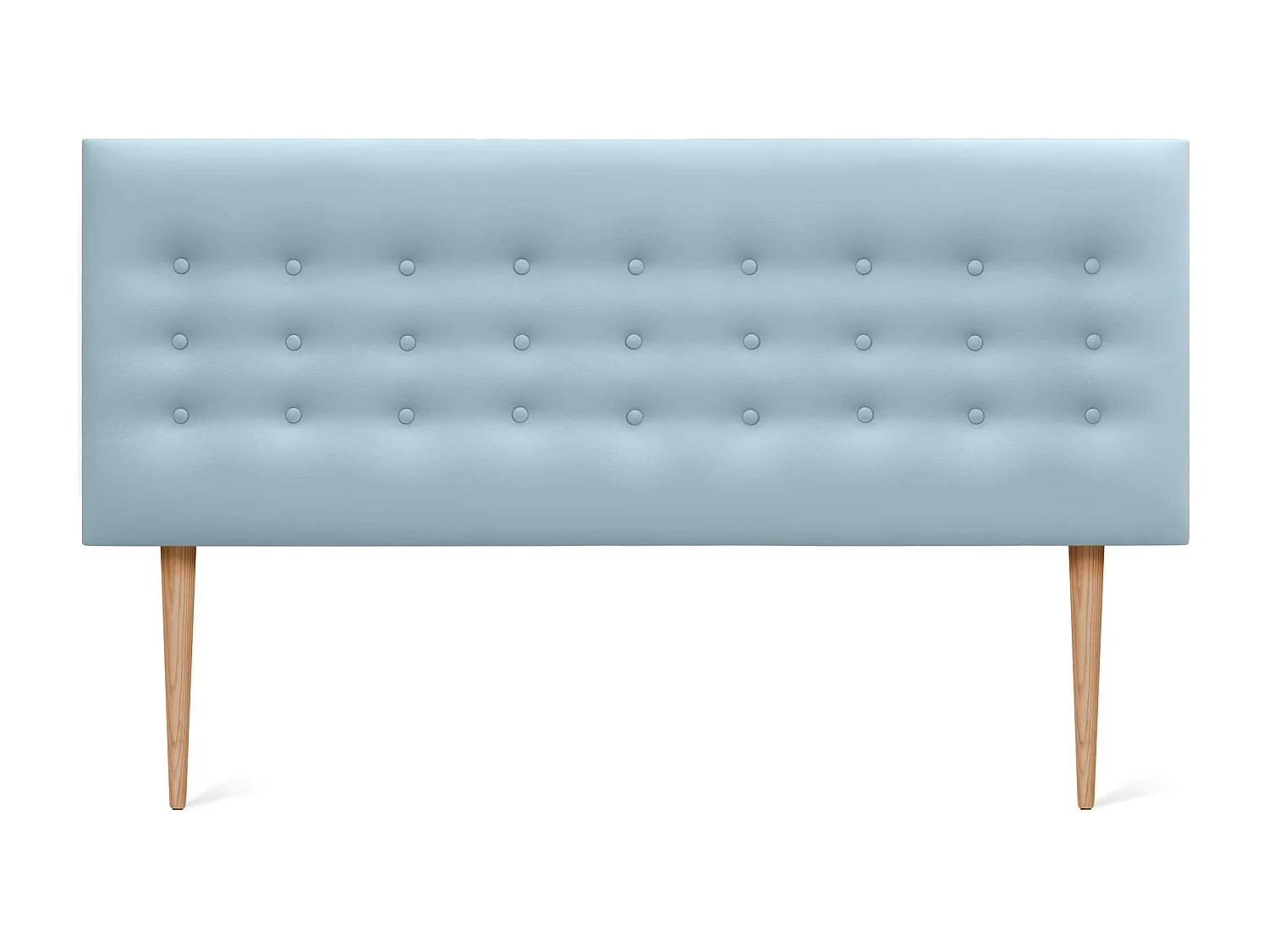 DHOME Kopfteil de Kunstleder mit 3 Knopfreihen und Beinen gepolstertes luxuriöses Bettkopfteil (Celeste, 145cm)