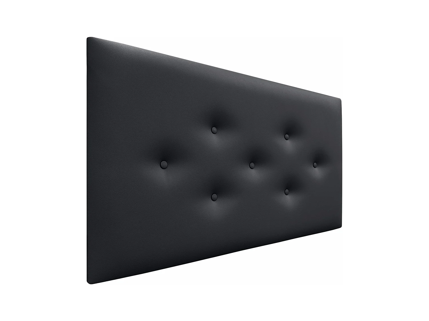 DHOME Testiera in Ecopelle con 3 File di Bottoni Alternati Testiera Imbottita Letto di Lusso (Nero, 90cm)
