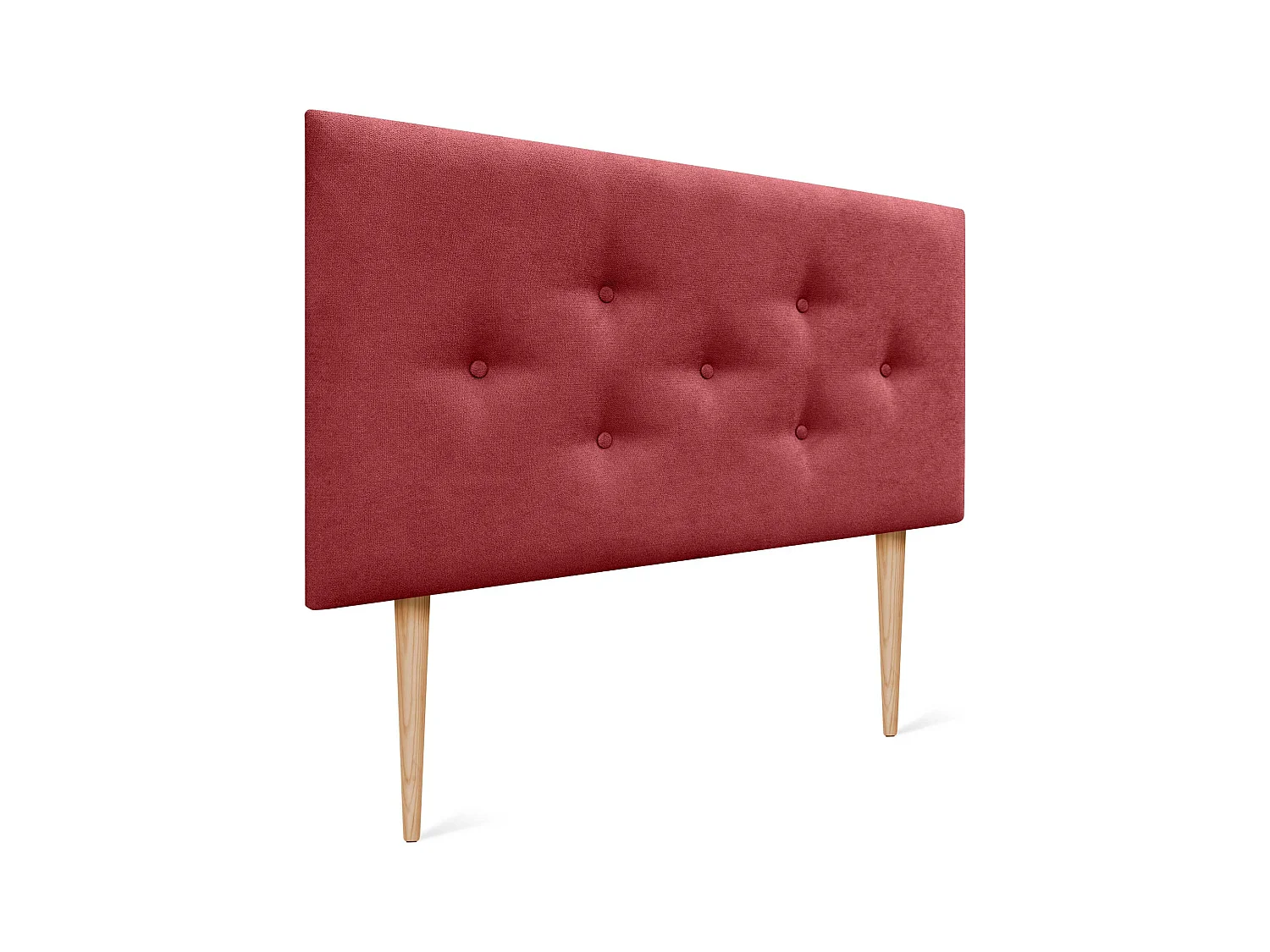 DHOME Tête de Lit en Tissu ACUALINE avec 3 Rangées Entrelacées de Boutons et Pieds Tête de Lit Capitonnée de Luxe(Rouge, 110cm)