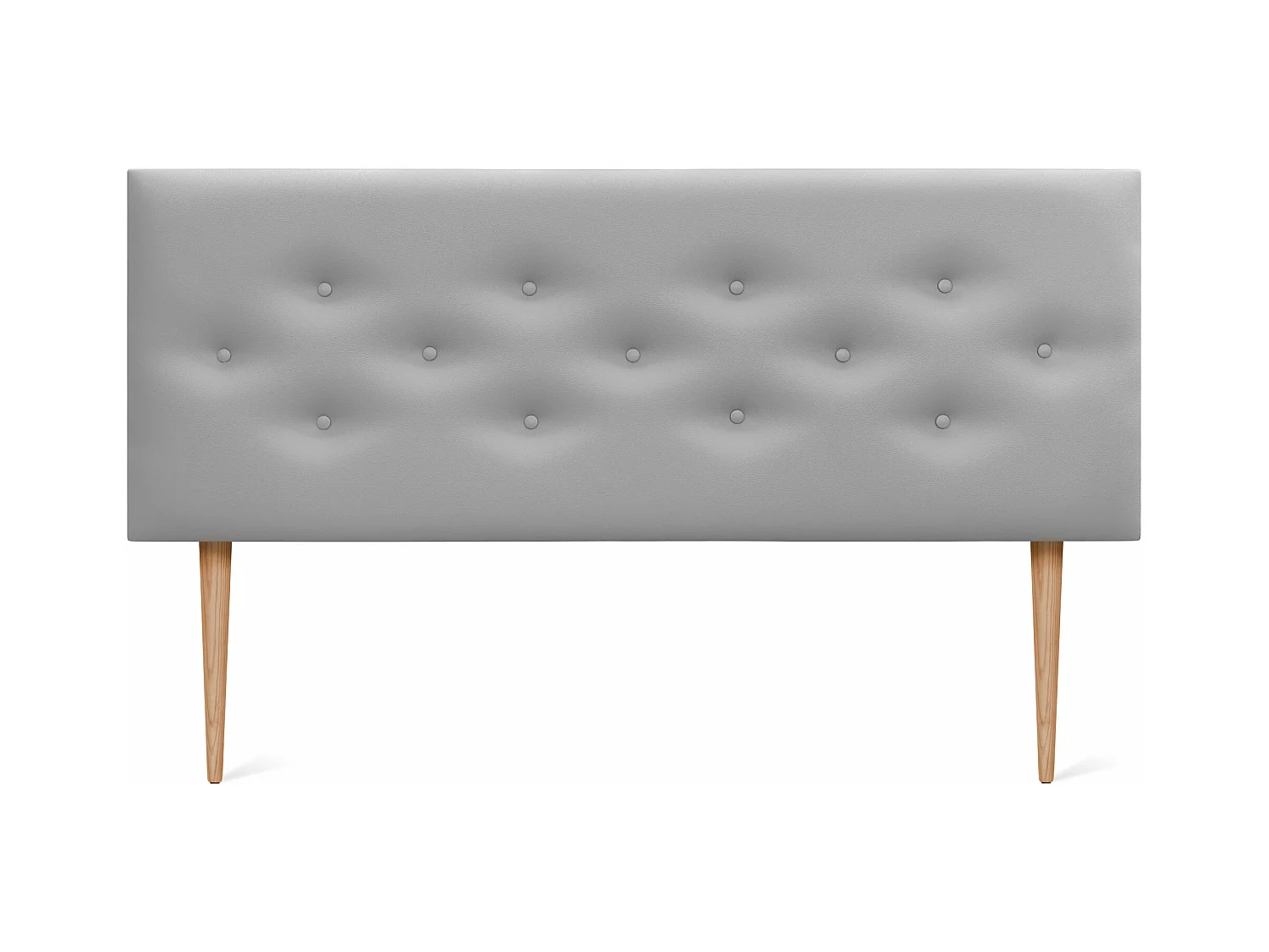 DHOME Tête de lit en simili cuir avec 3 rangées de boutons entrelacés Tête de lit rembourrée pour lit de luxe (Gris, 160cm)