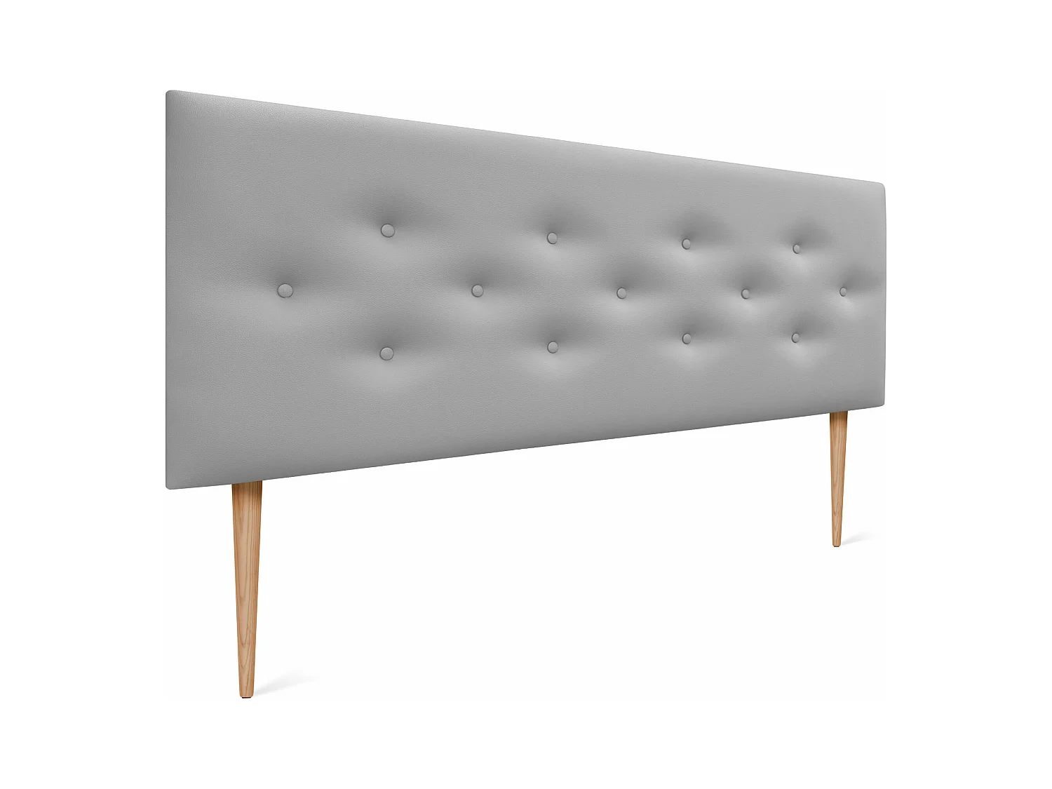 DHOME Tête de lit en simili cuir avec 3 rangées de boutons entrelacés Tête de lit rembourrée pour lit de luxe (Gris, 160cm)