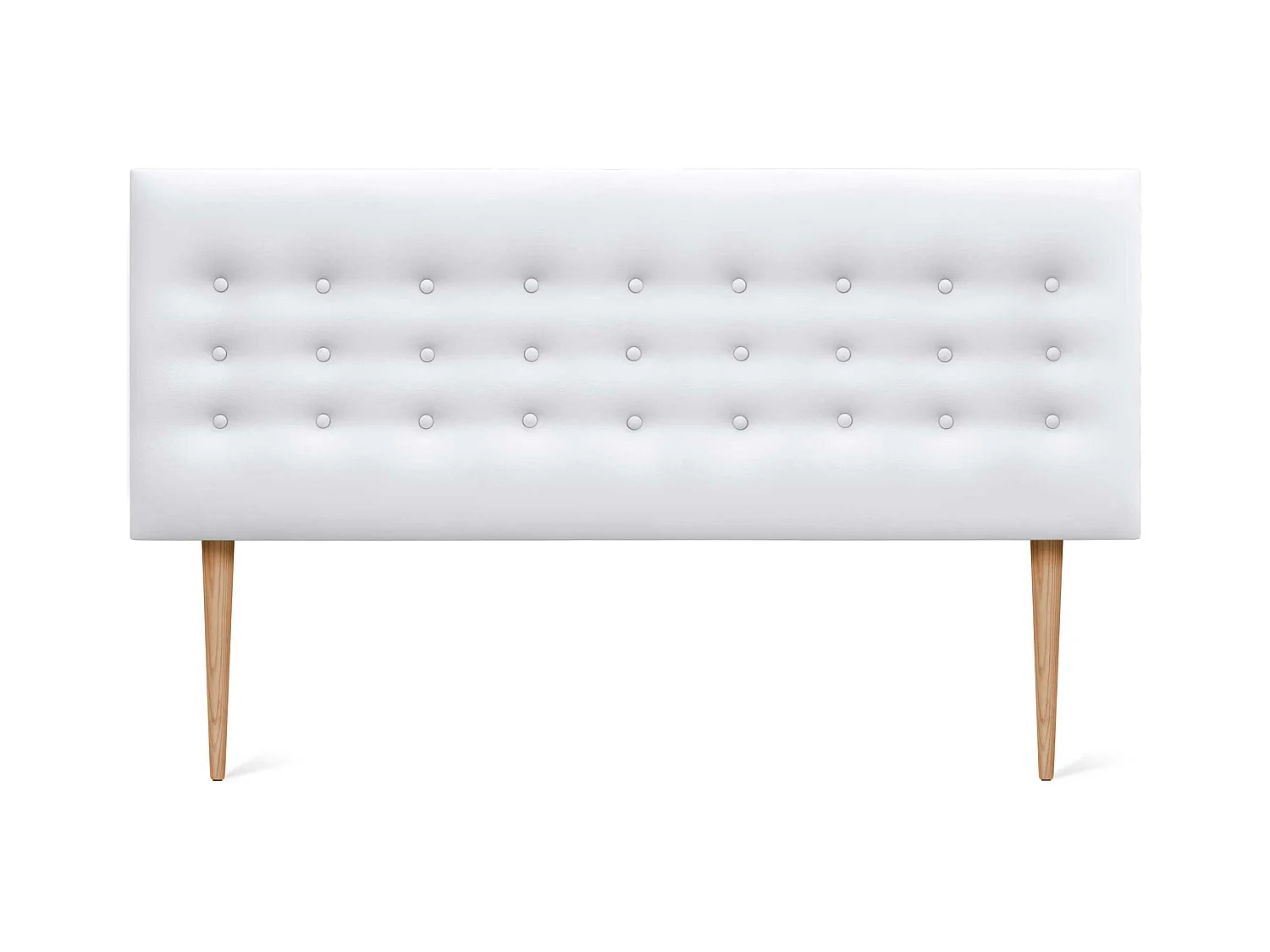 DHOME Testiera in ecopelle con 3 file di bottoni Testiera imbottita per letto di lusso (Bianco, 150cm)