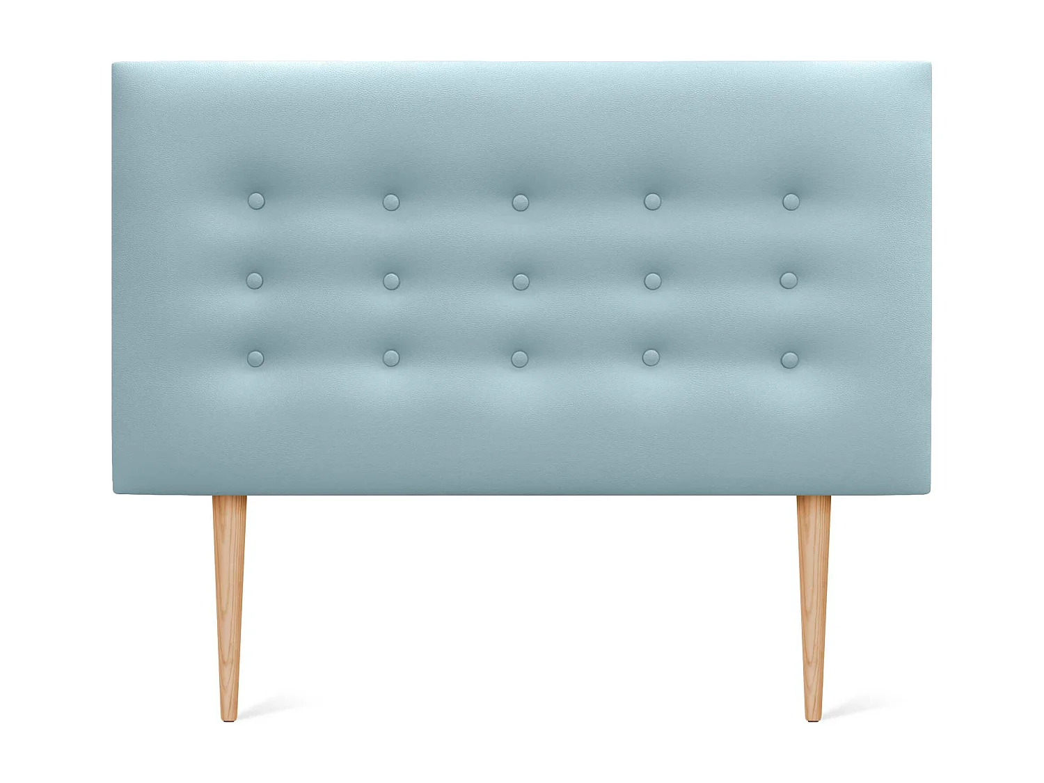 DHOME Cabeceira em couro sintético com 3 fileiras de botões Cabeceira estofada para cama de luxo (Celeste, 90cm)