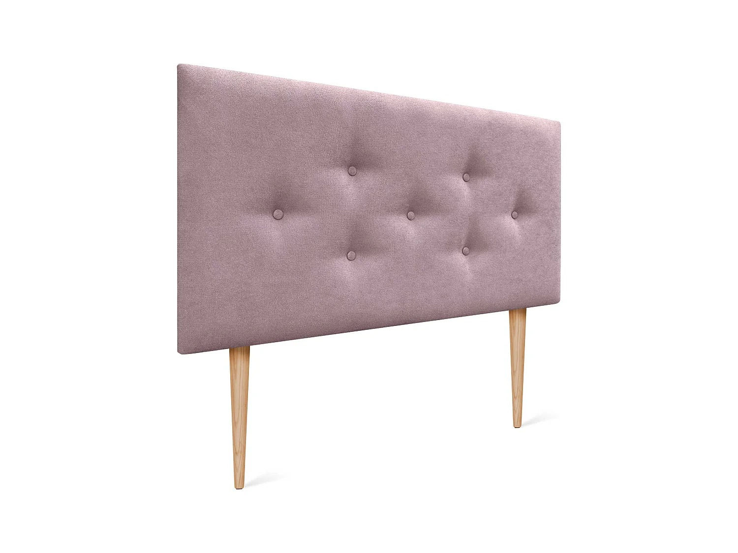 DHOME Tête de Lit en Tissu ACUALINE avec 3 Rangées Entrelacées de Boutons et Pieds Tête de Lit Capitonnée de Luxe(Rose, 95cm)