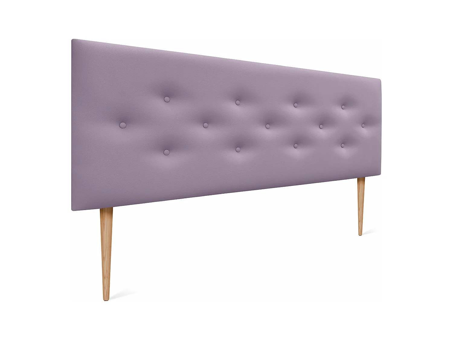 DHOME Tête de lit en simili cuir avec 3 rangées de boutons entrelacés Tête de lit rembourrée pour lit de luxe (Lilas, 150cm)