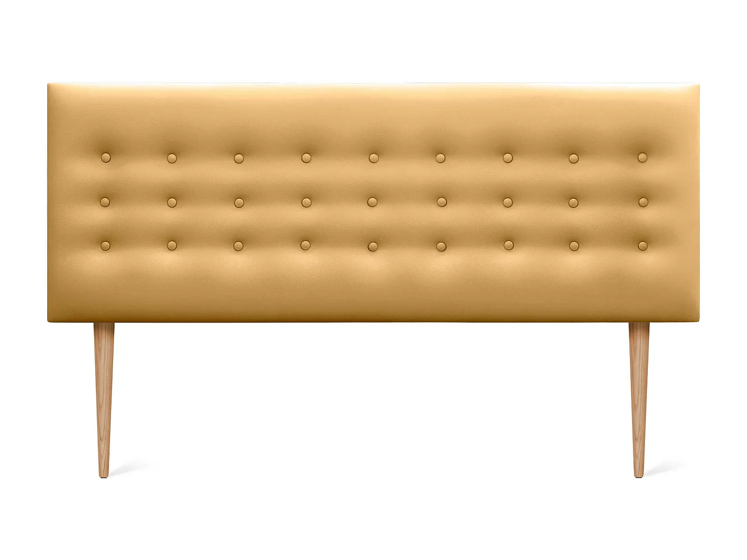 DHOME Kopfteil de Kunstleder mit 3 Knopfreihen und Beinen gepolstertes luxuriöses Bettkopfteil (Dorado, 150cm)