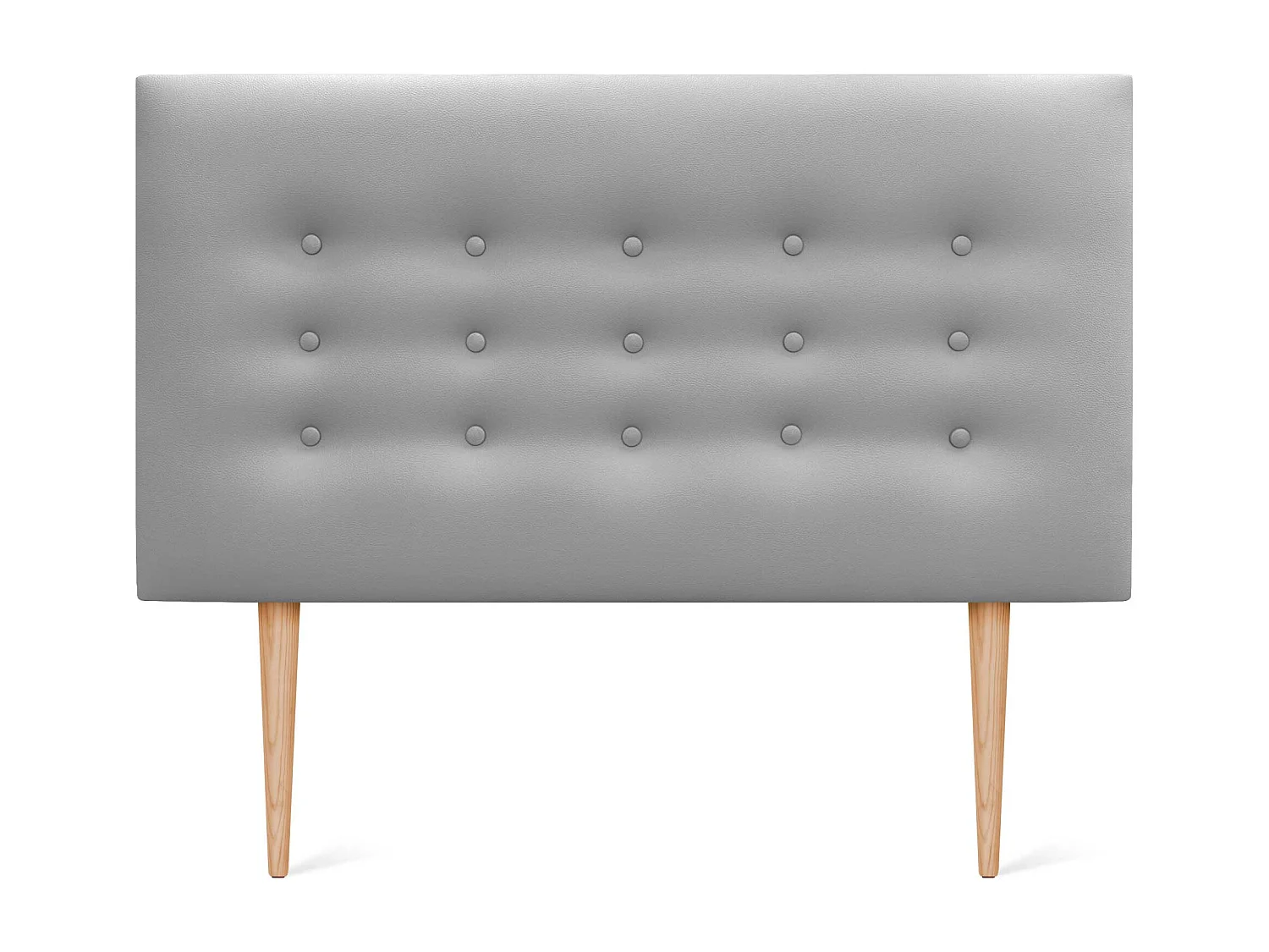 DHOME Testiera in ecopelle con 3 file di bottoni Testiera imbottita per letto di lusso (Grigio, 105cm)