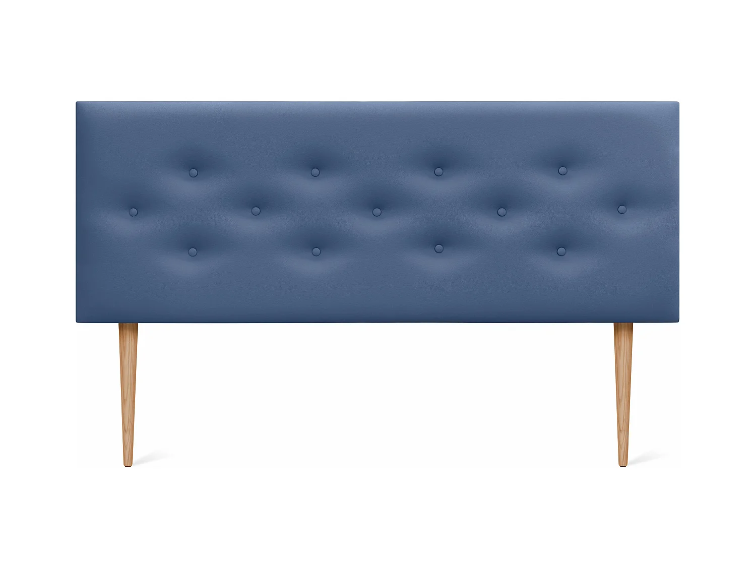 DHOME Tête de lit en simili cuir avec 3 rangées de boutons entrelacés Tête de lit rembourrée pour lit de luxe (Bleu, 160cm)